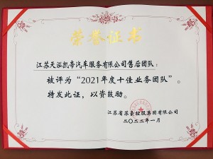 控股集團2021年度十佳業(yè)務團隊-天泓凱帝